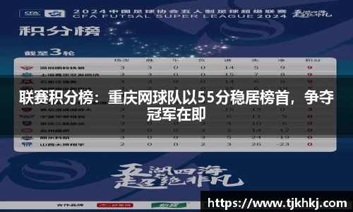 联赛积分榜：重庆网球队以55分稳居榜首，争夺冠军在即